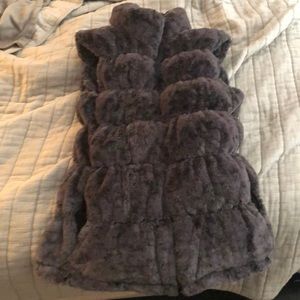 Athleta grey fur vest